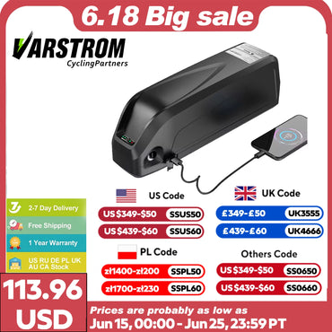 Original Ebike Battery 52V 48V 36V Hailong 18650 21700 Cell Lithium Battery Pack For BAFANG Tongsheng Motor Electric Bike Kit