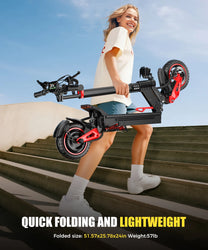Electric Scooter 1600W Motor 48V18AH Battery E-Scooter Dual Disc Brakes 10inch Off-road Tire Maximum Speed 50KM/H City EScooters