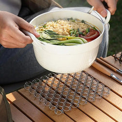 Tableware Insulated Mat Spring Anti Scald Pad Spiral Wire Trivet Heat Insulation Pad Stainless Steel Tableware Mat For Camping