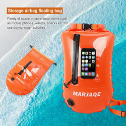 20L Air Dry Tow Bag Highly Visible IPX7 Waterproof Inflatable Swimming Bag Swim Safety Float and Drybag for Open Water Swimmers