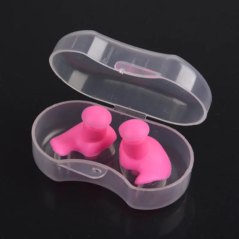 Soft Swimming Earplugs Nose Clip Case Protective Waterproof Noise Prevention Ear Plug Adult Children Silicone Swim Dive Supplies