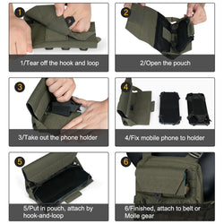 IDOGEAR Tactical Phone Case Universal Phone Pouch MOLLE Pouch Holder  3582
