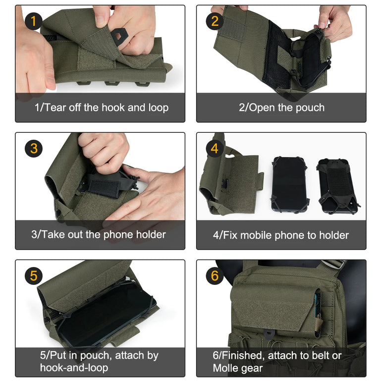 IDOGEAR Tactical Phone Case Universal Phone Pouch MOLLE Pouch Holder  3582