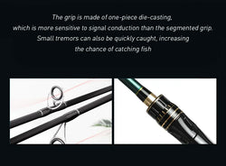 SEASIR Dark Dragon M/ML Two Rod Tips Spinning Baitcasting Fishing Rod Lure Carbon Fiber One-Piece Grip (6-35g/2.1M/2.4M)