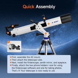 Svbony SV520 90mm Refractor Astronomy Telescope set for Adults and Beginners Professional Observing the Moon photography