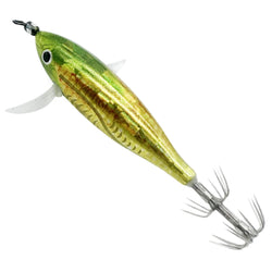 1pcs Luminous Horizontal Squid Jig Wood Shrimp Squid Hook Artificial Bait Octopus Cuttlefish Shrimp Saltwater Hard Bait Tackle