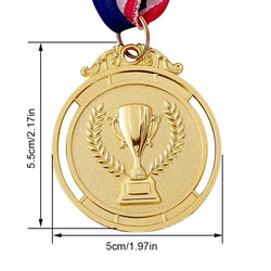 10-50pcs 2" Gold Silver Bronze Award Medal Zinc Alloy Round Winner Medals w/ Neck Ribbon 1st 2nd 3rd Prizes Winner Prize Present