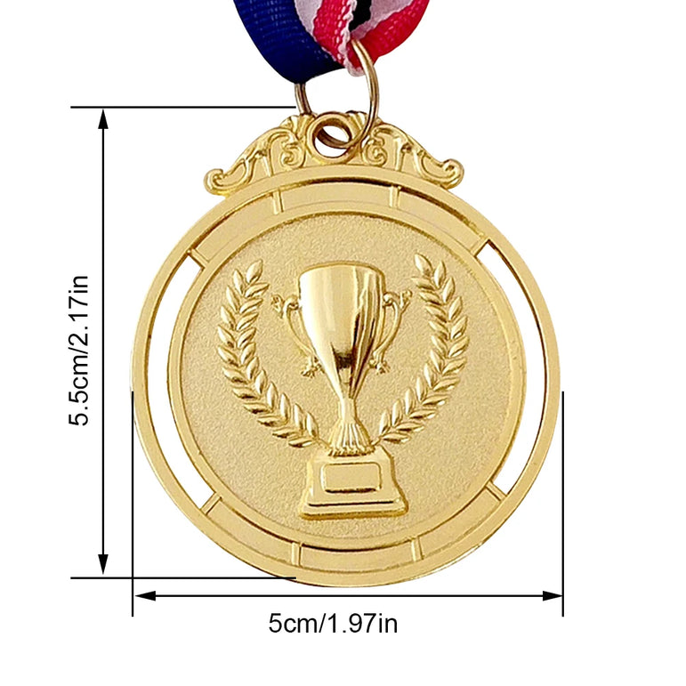 10-50pcs 2" Gold Silver Bronze Award Medal Zinc Alloy Round Winner Medals w/ Neck Ribbon 1st 2nd 3rd Prizes Winner Prize Present