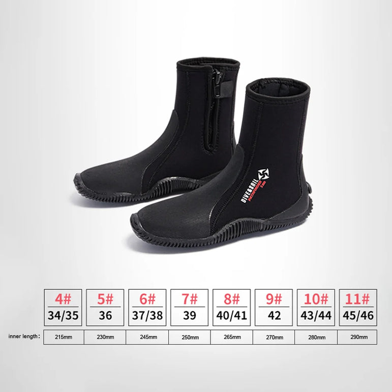 5MM Neoprene Diving Boots Non-slip Beach Water Boots Unisex Waterproof Snorkeling Fin Sock Wetsuit Water Shoes For Water Sport