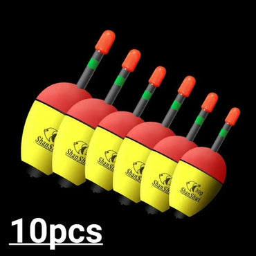 10PCS EVA Luminous Fishing Night Float Light Stick Foam Plastic Bobber Sea Rock Fishing Striking Floats 20/30/40/50/60g