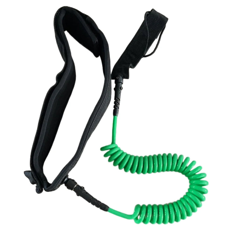 SUP Surfboard Waist Leash Belt Maximum Tensile Length Up To 10 Feet Coiled Surfing Leash for Surfing Beginner Practicing Supply