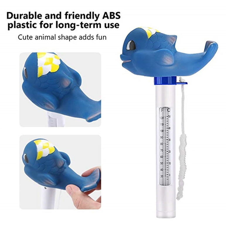 Swimming Pool Thermometer Cartoon Cute Whale  0℃-50℃ Thermometer Meter Funny Bath Thermometer for Outdoor Indoor Swimming Pools