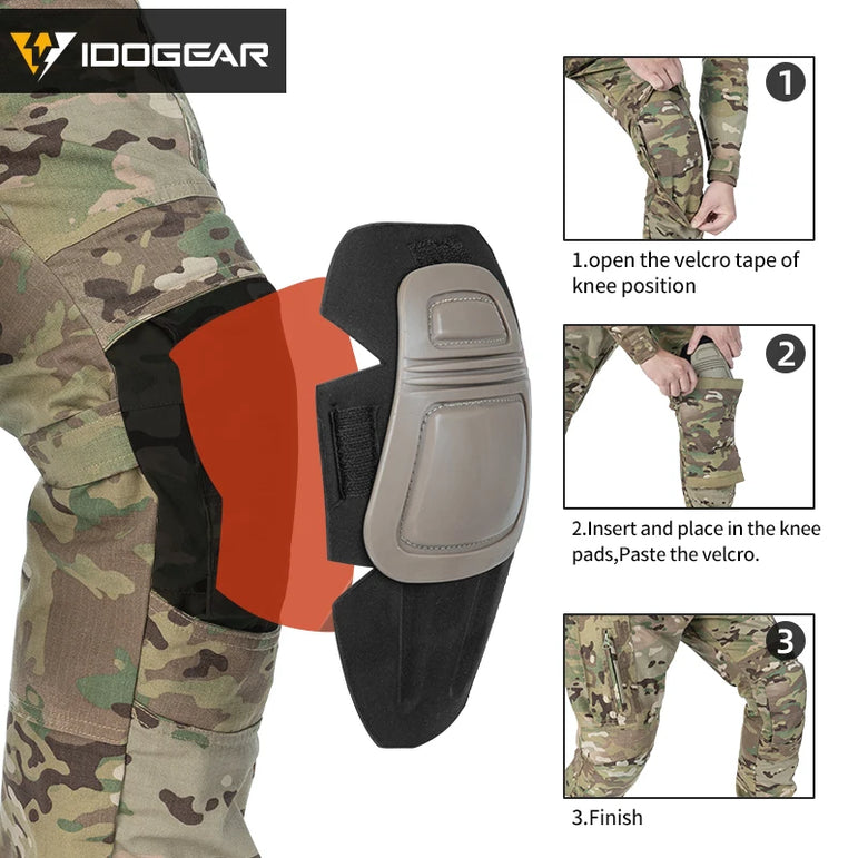 IDOGEAR Combat UFS Pants Tactical Pants w/ Knee Pads Camo Trousers Outdoor Hunting 3209
