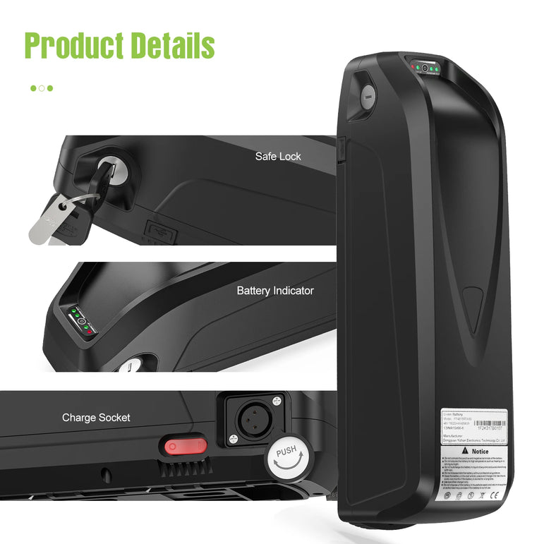Original Ebike Battery 52V 48V 36V Hailong 18650 21700 Cell Lithium Battery Pack For BAFANG Tongsheng Motor Electric Bike Kit