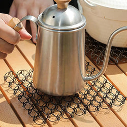 Tableware Insulated Mat Spring Anti Scald Pad Spiral Wire Trivet Heat Insulation Pad Stainless Steel Tableware Mat For Camping