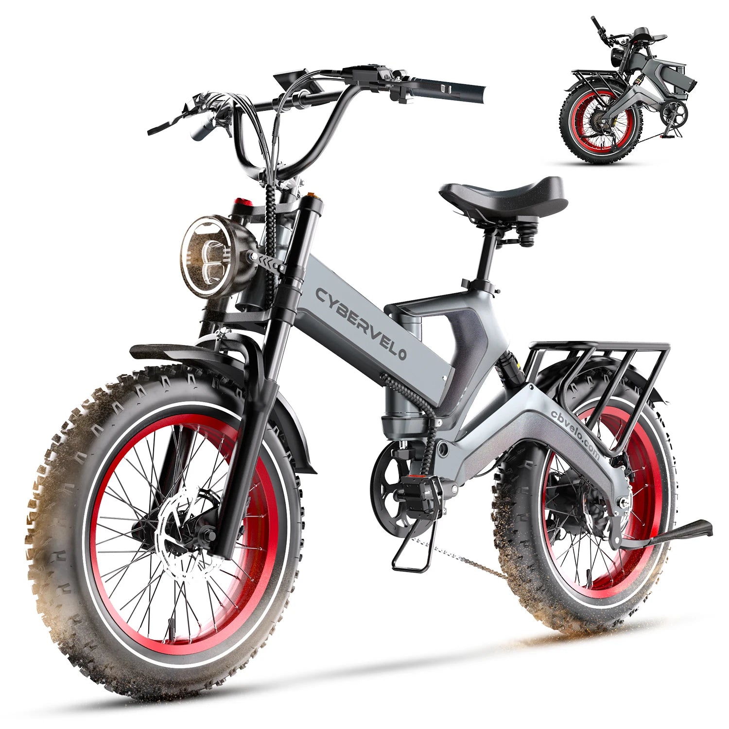 1000W(Peak 2000W)Folding Electric Bike for Adults,35MPH 100Mile,48V 25Ah Removable Battery,20