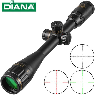 DIANA 6-24X44 Tactical Optic Cross Sight Green Red Illuminated Riflescope Hunting Rifle Scope Sniper Airsoft Air Guns