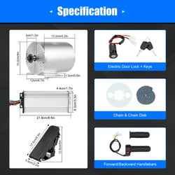 3KW Electric Brushless Motor Kit 48-72V Electric Bike Motorcycle E-Scooter Conversion Kits Controller Throttle