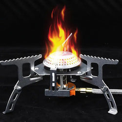 Camping Windproof Stove Powerful Folding Outdoor Burner Stove Foldable Lightweight Picnic Stove For Hiking Cooking Backpacking
