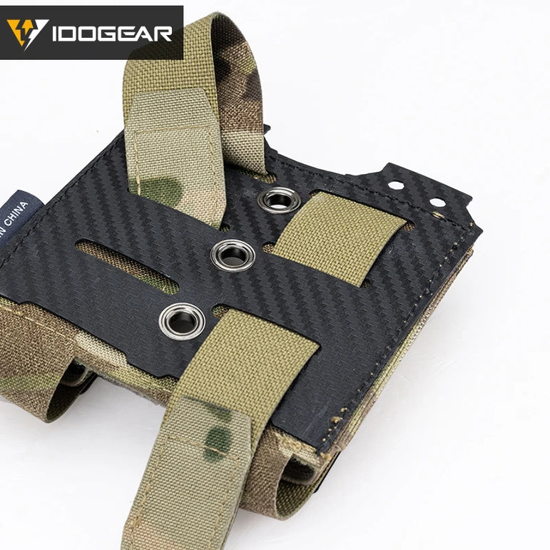 IDOGEAR Tactical Mag Pouch 9mm Double Mag Carrier Carbon Fiber MOLLE Pouch Camo 3590