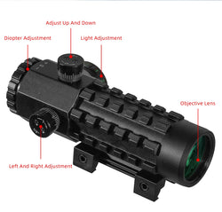 FIRE WOLF 3X28 Tactical Hunting Optical Rifle Scope  Green Red Dot Cross Scope Universal 11/20mm Railway Rifle Holographic Scope