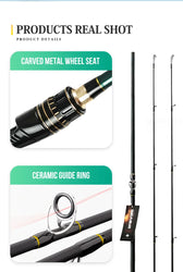 SEASIR Dark Dragon M/ML Two Rod Tips Spinning Baitcasting Fishing Rod Lure Carbon Fiber One-Piece Grip (6-35g/2.1M/2.4M)