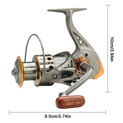 Spinning Fishing Reel 5.2/1 Gear Ratio CNC Metal Spool All Purpose Fishing Spinning Reel for Freshwater Saltwater
