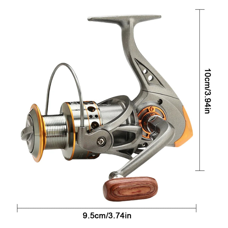 Spinning Fishing Reel 5.2/1 Gear Ratio CNC Metal Spool All Purpose Fishing Spinning Reel for Freshwater Saltwater