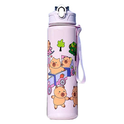 700ml Capybara Cute Water Cup with Straw & Handle Sports Water Bottle Portable Drinking Bottle for Boys Girls Daily Use