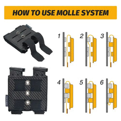 IDOGEAR Tactical Pouch Carbon Fiber AntiSlip Hollow Out Quick Drain Lightweight 9mm Double MOLLE Mounting Durable 2pcs 3590