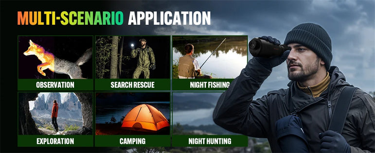 GTGUARD Ai15 Night Vision Goggles Outdoor Detector Handheld Monocular IR Thermal Imaging Telescope AI Super-resolution 384*288HD