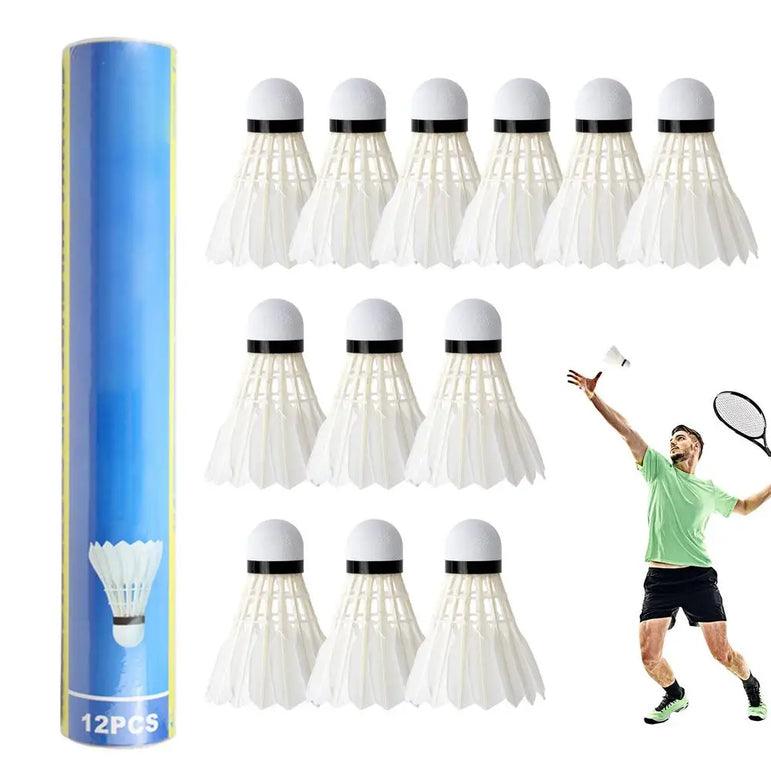 Feather Badminton Shuttlecocks 12PCS Badminton Shuttlecocks Trainer Ball Feather Shuttlecock For Hitting Practice Speed Training
