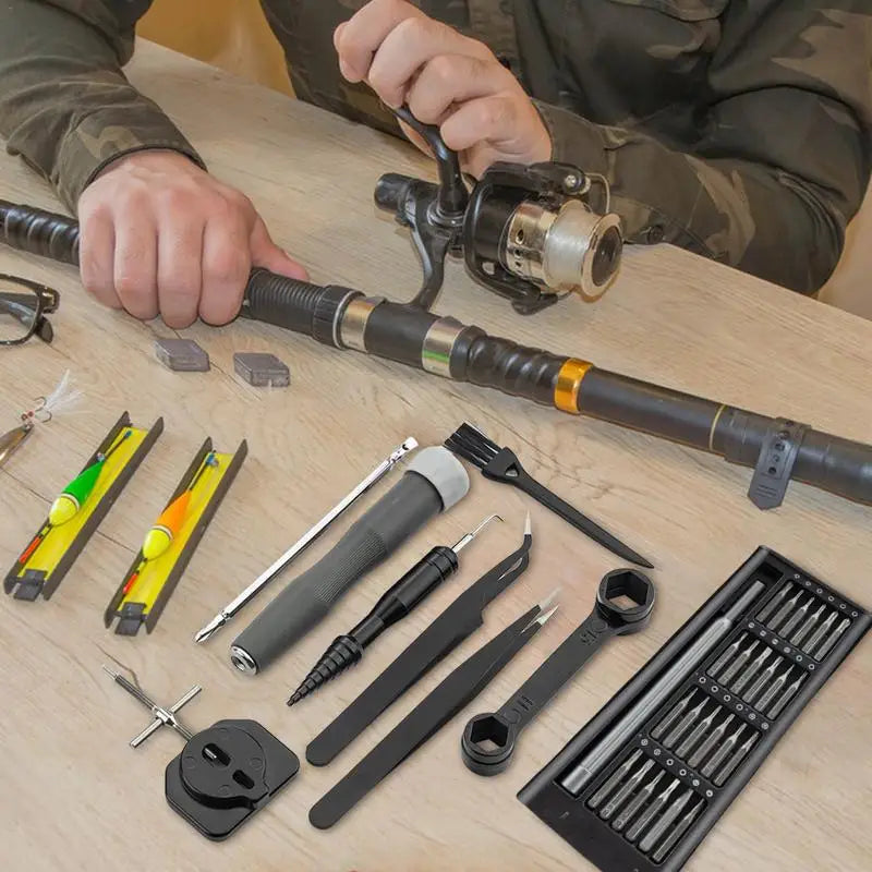 Fishing Reel Repairing Tool Stainless Steel Cleaning Maintenance Tool Fishing Reel Cleaning Kit Compact Fishing Repair Kit