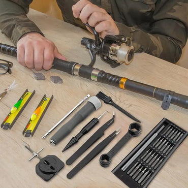 Fishing Reel Repairing Tool Stainless Steel Cleaning Maintenance Tool Fishing Reel Cleaning Kit Compact Fishing Repair Kit