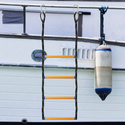 4 Step Boat Rope Ladder Folding Marine Rope Ladder Heavy Duty Climbing Rope Portable Rope Boarding Ladder