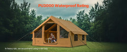 VEVOR Inflatable Tents for Camping Easy Setup Blow up Tent with Hand Pump Glamping Tent with Skylight Stove Jack & Mesh Windows