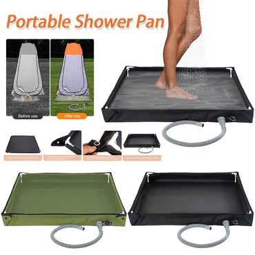 Portable Shower Pan Camping Shower Base Camping Shower Tent Floor Base for RV Outdoor Camping Shower Beach Pet Bath