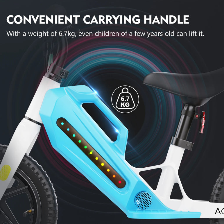Kids Electric Balance Bike AOKDA K8 180W Children Toy 3 Speed 12Km/h Max Load 40KG Bicycle for Children 2 - 12 Age Children