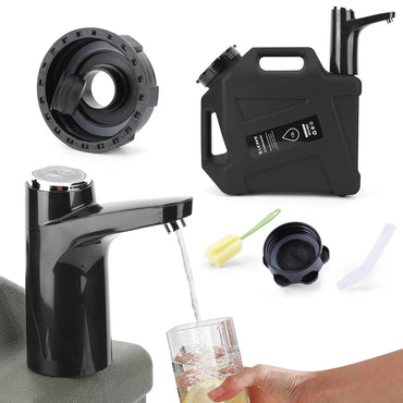 12L Portable Emergency Water Can with Water Dispenser & Adapter Drinking Water Bucket Water Dispenser Carrier for Camping Hiking