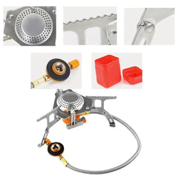 Camping Windproof Stove Powerful Folding Outdoor Burner Stove Foldable Lightweight Picnic Stove For Hiking Cooking Backpacking