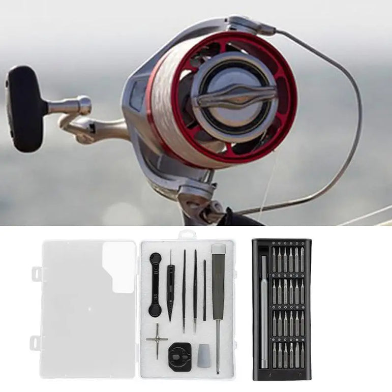 Fishing Reel Repairing Tool Stainless Steel Cleaning Maintenance Tool Fishing Reel Cleaning Kit Compact Fishing Repair Kit