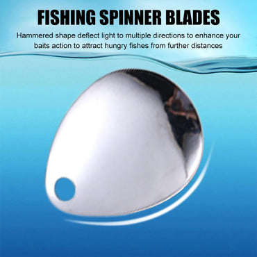 50pcs Fishing Spinner Blades Smooth Fishing Spinner Bait for Spinnerbait Thickened Lures Making Supplies DIY Fishing Accessories