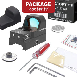 VictOptics V3 1x17x26 Red Dot Sight For Close-in Work&General Shooting Compatible With R.M.R Footprint For Airsoft