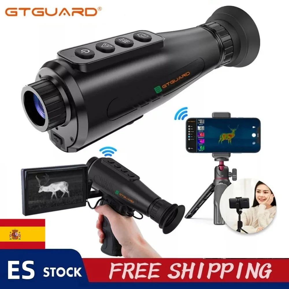 GTGUARD Ai15 Night Vision Goggles Outdoor Detector Handheld Monocular IR Thermal Imaging Telescope AI Super-resolution 384*288HD