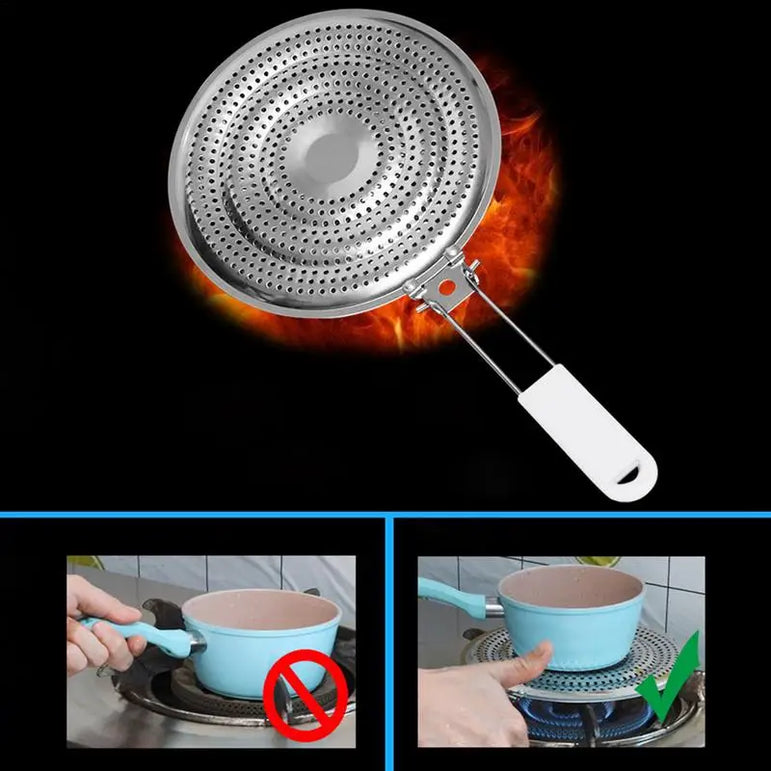 Stainless Steel Heat Diffuser For Stove Multipurpose Stove Flame Guard Simmer Plate Wear-resistant Kitchen Gadget User Friendly