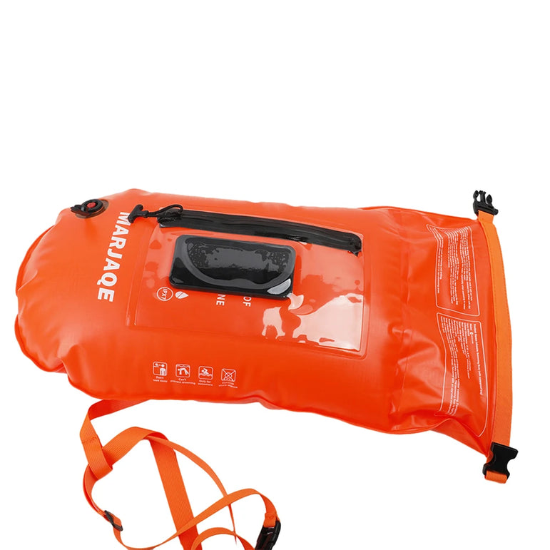 20L Air Dry Tow Bag Highly Visible IPX7 Waterproof Inflatable Swimming Bag Swim Safety Float and Drybag for Open Water Swimmers