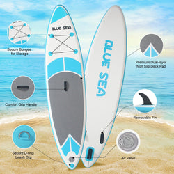 10ft Inflatable Stand Up Paddle Board  for Adults, Anti-Slip EVA Deck, SUP Board with Accessories