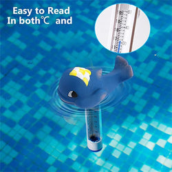 Swimming Pool Thermometer Cartoon Cute Whale  0℃-50℃ Thermometer Meter Funny Bath Thermometer for Outdoor Indoor Swimming Pools