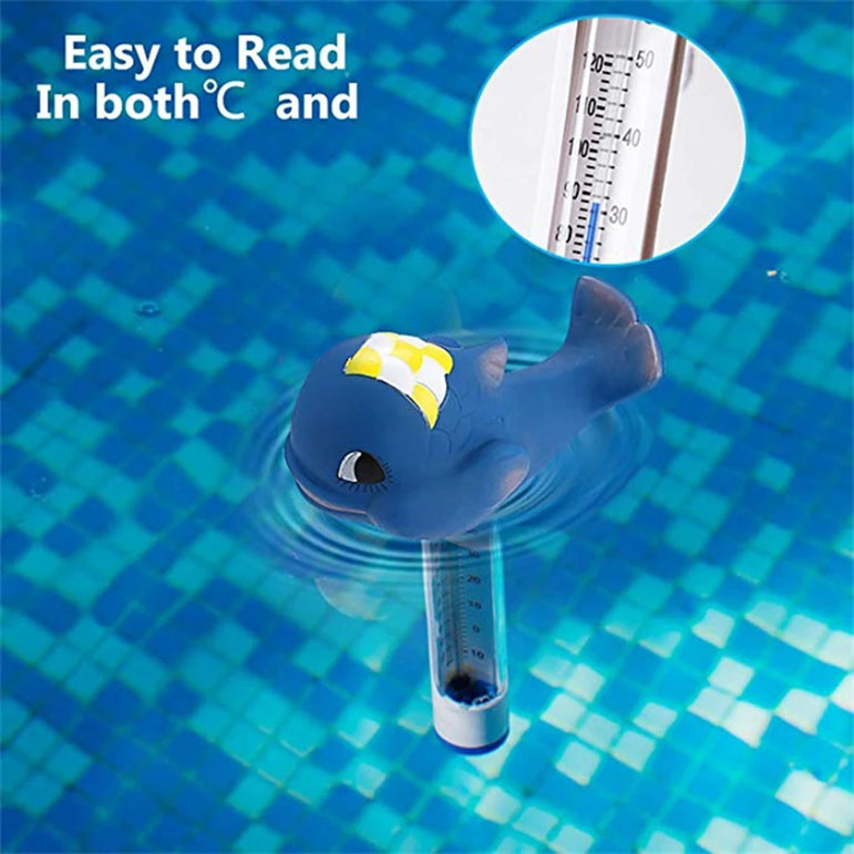 Swimming Pool Thermometer Cartoon Cute Whale  0℃-50℃ Thermometer Meter Funny Bath Thermometer for Outdoor Indoor Swimming Pools