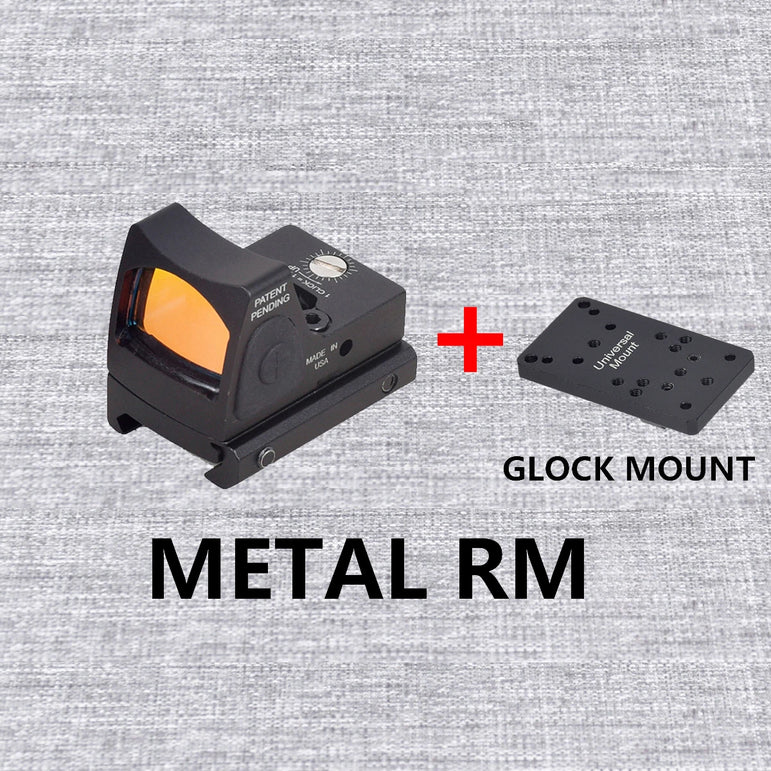 Tactical RM S Red Dot Sight Collimator Reflex For GLOCK 17 Scope Optics Riflescope Fit Airsoft Weapons 20mm Rail Hunting